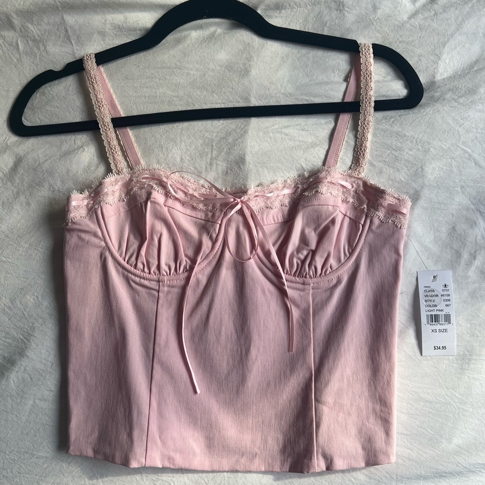 PacSun Blush Pink Lace Corset Top
